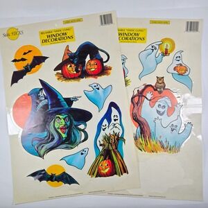 VINTAGE 1988 Halloween Window Static Cling Static Sticks‎ Decorations Graphic